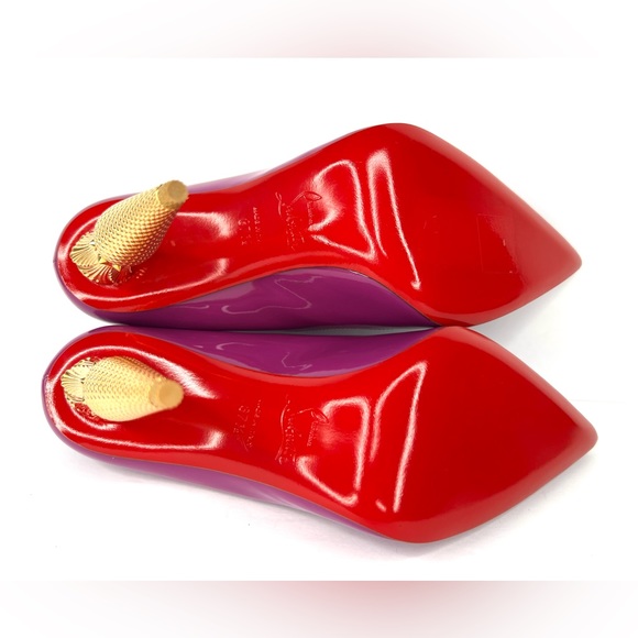 Christian Louboutin Lipchick Purple Patent Leather Kismet Pumps Size EU 37.5 - Picture 7 of 15